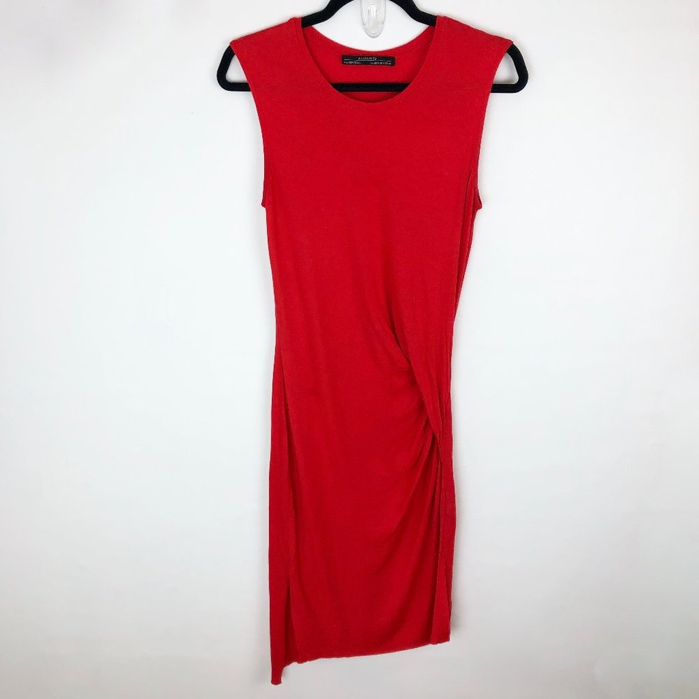ALL SAINTS 4 red Marilla drop waist midi dress - Picture 3 of 8